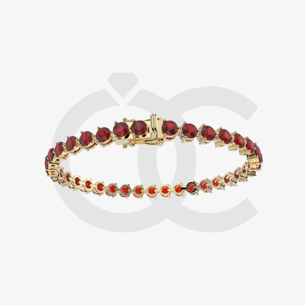 Bracelet with Ruby on a Yellow Gold