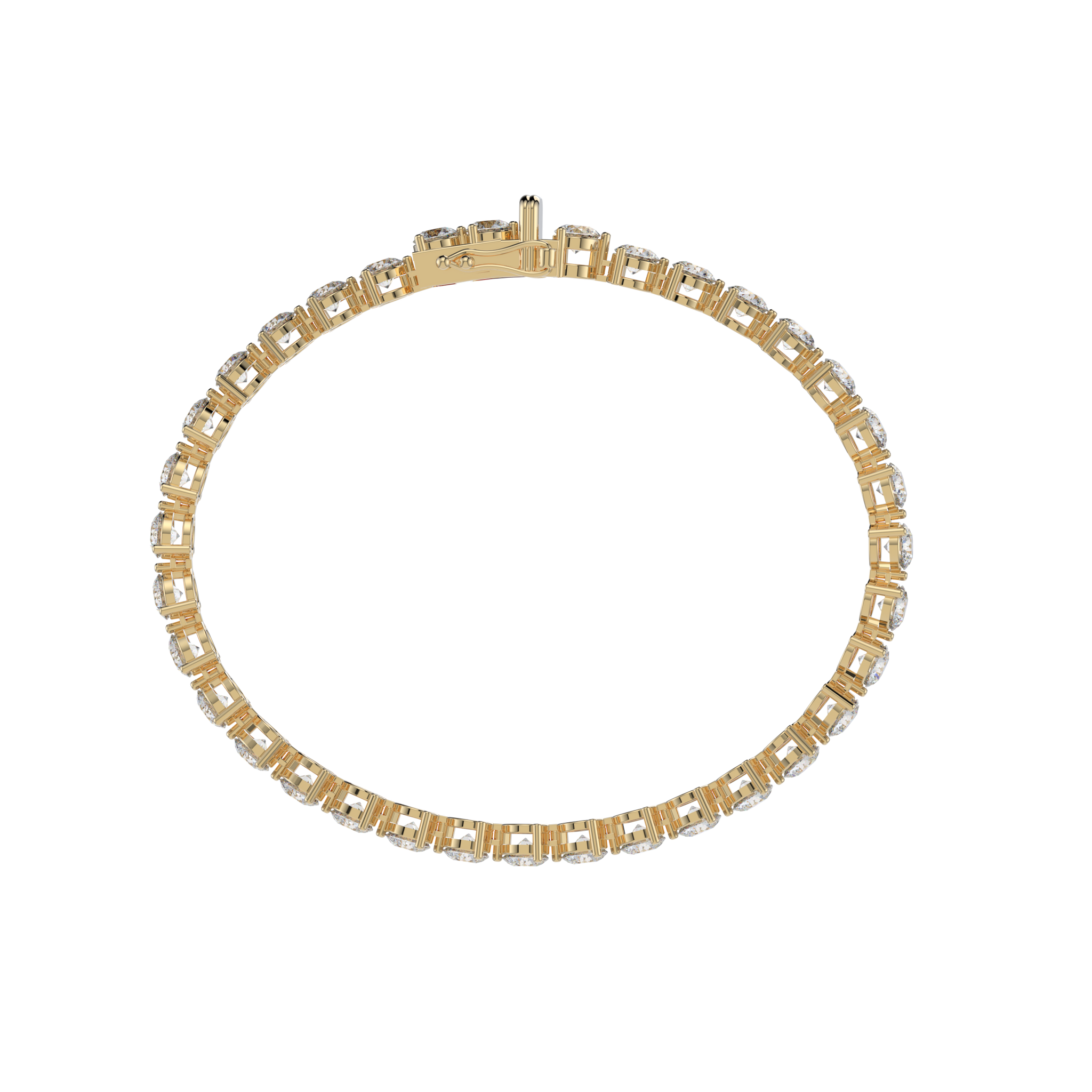 Bracelet with Natural Diamond on a Yellow Gold