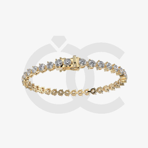 Bracelet with Lab Grown Diamond on a Yellow Gold