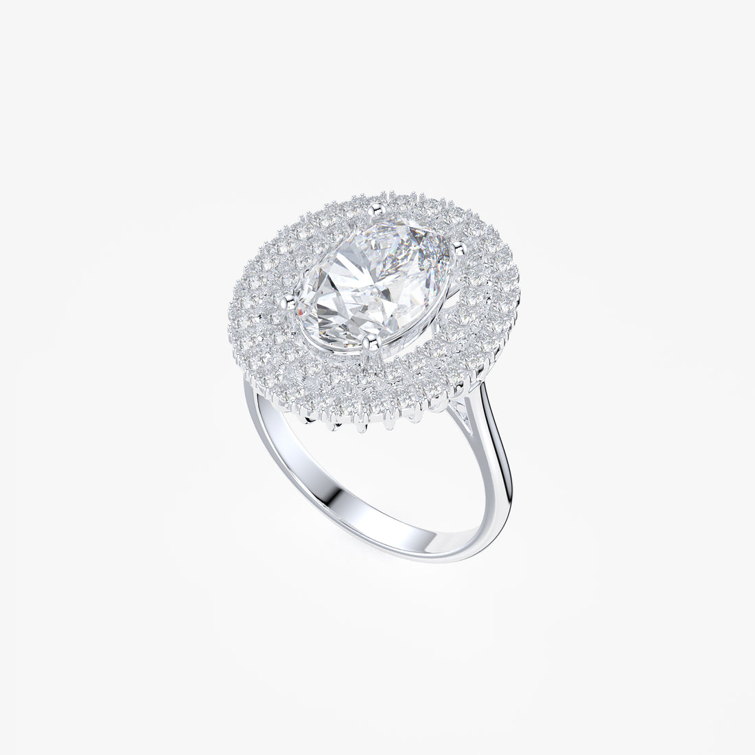 Elegant Oval Halo Ring