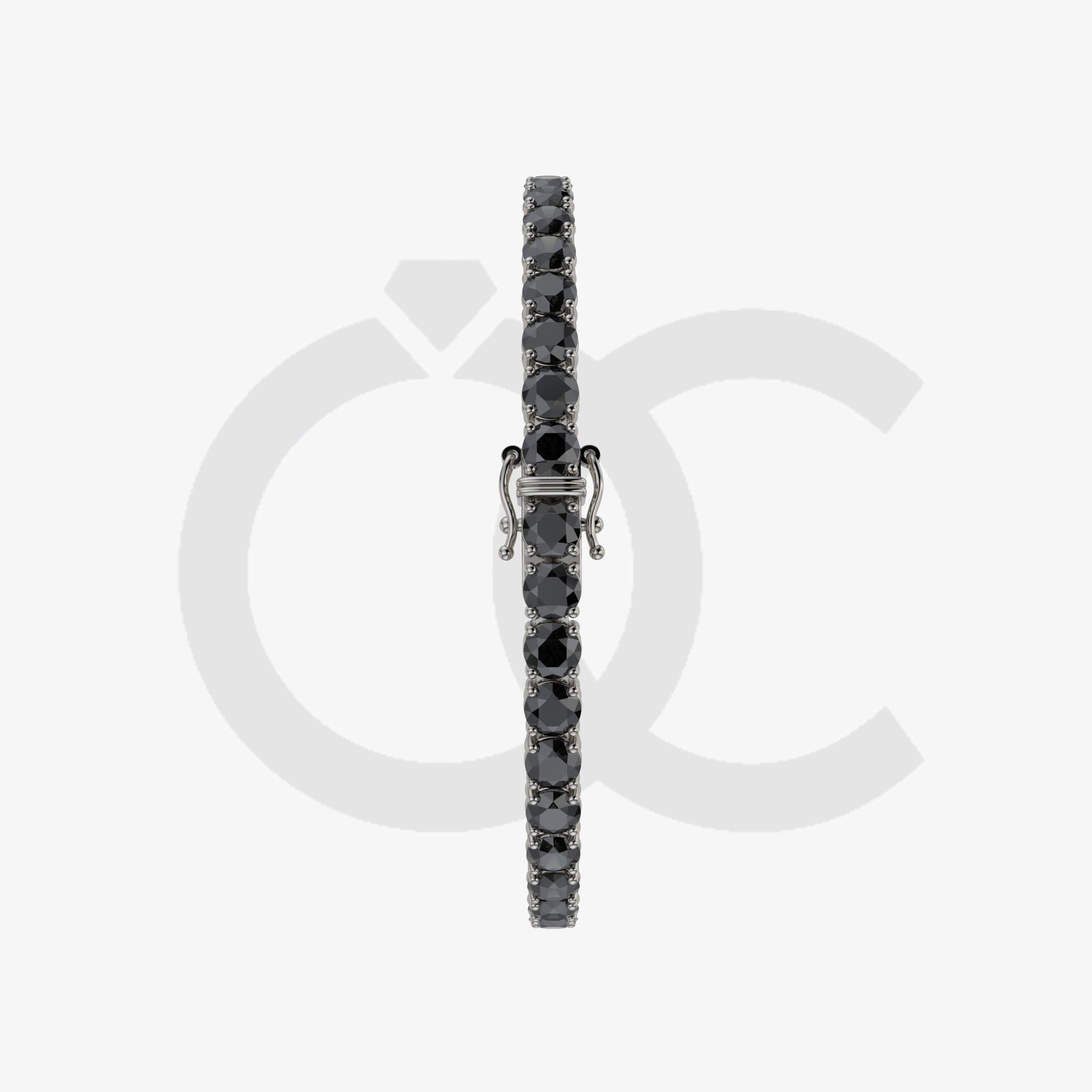 Bracelet with Black Diamond on a Black Gold