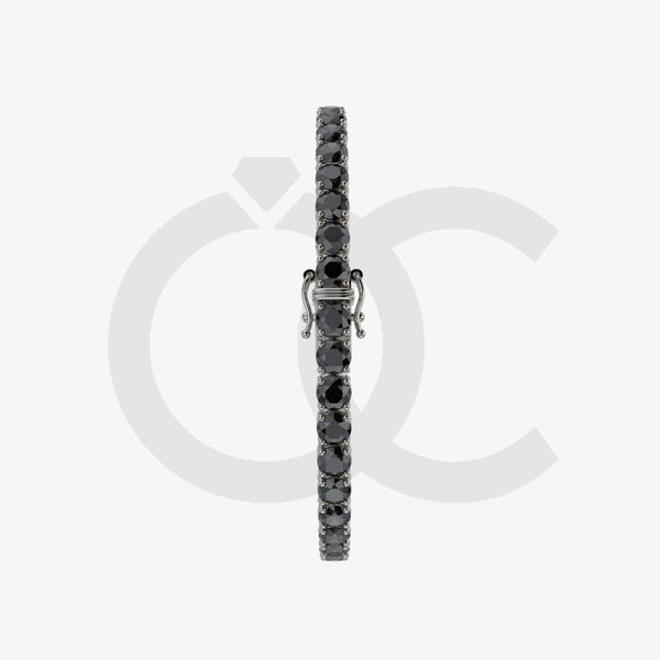 Bracelet with Moissanite on a Black Gold Vermeil