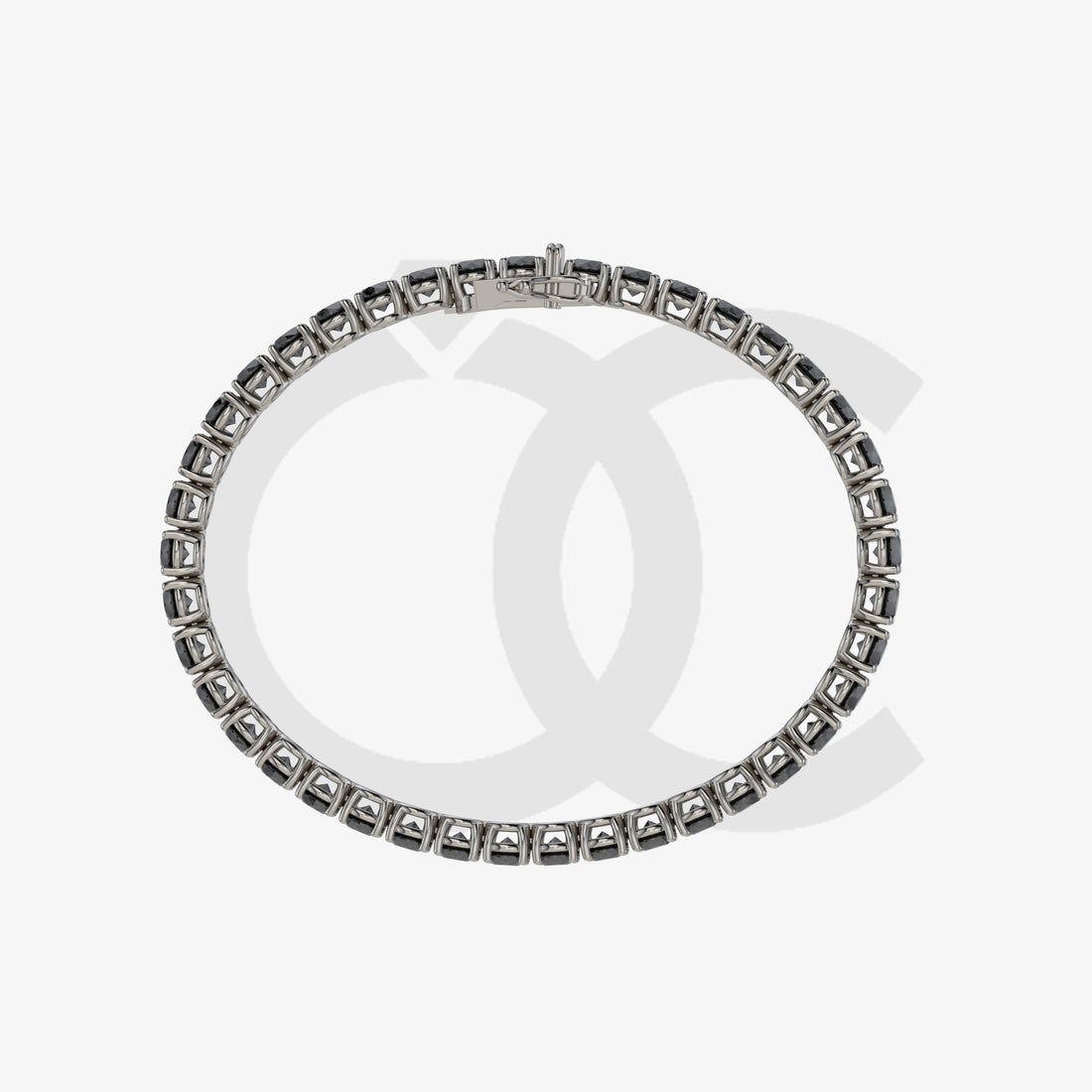 Bracelet with Moissanite on a Black Gold Vermeil