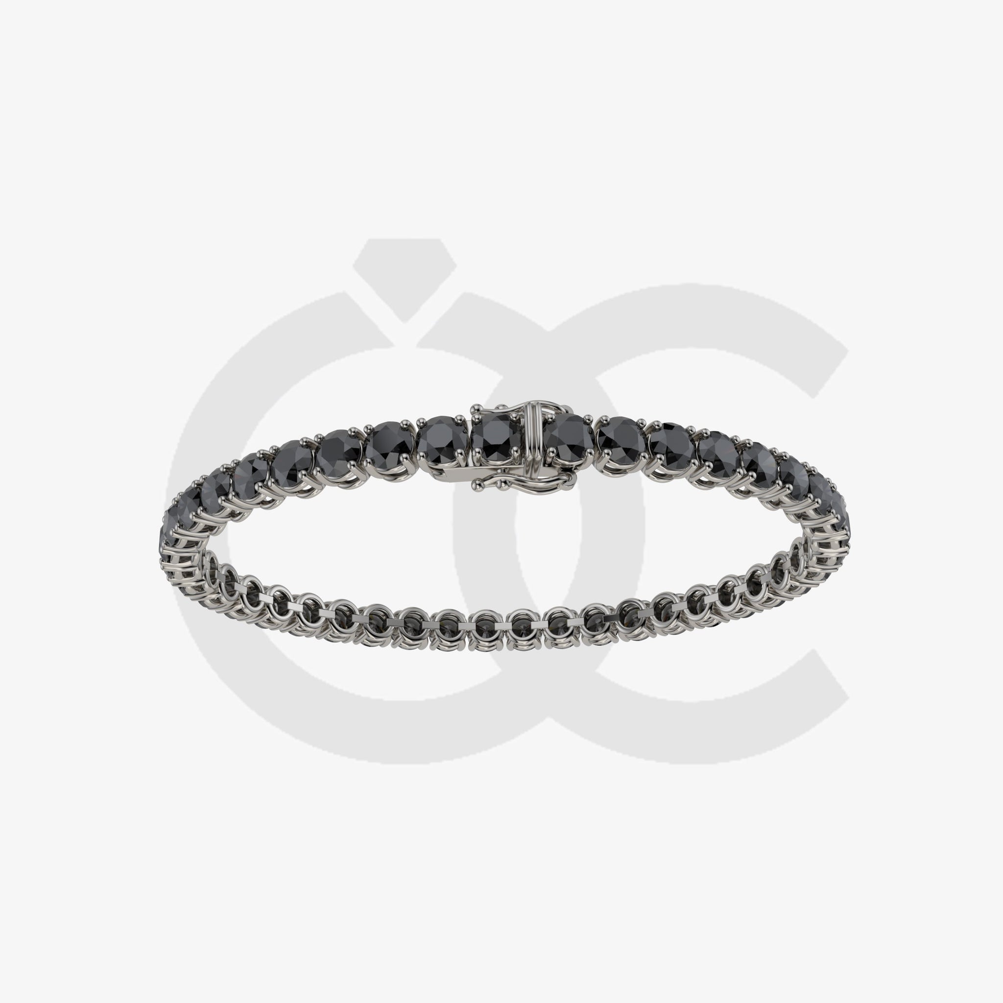 Bracelet with Black Diamond on a Black Gold