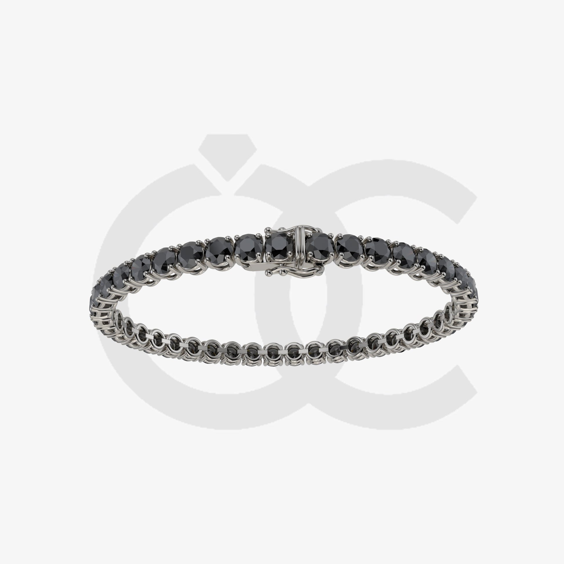 Bracelet with Black Diamond on a Black Gold
