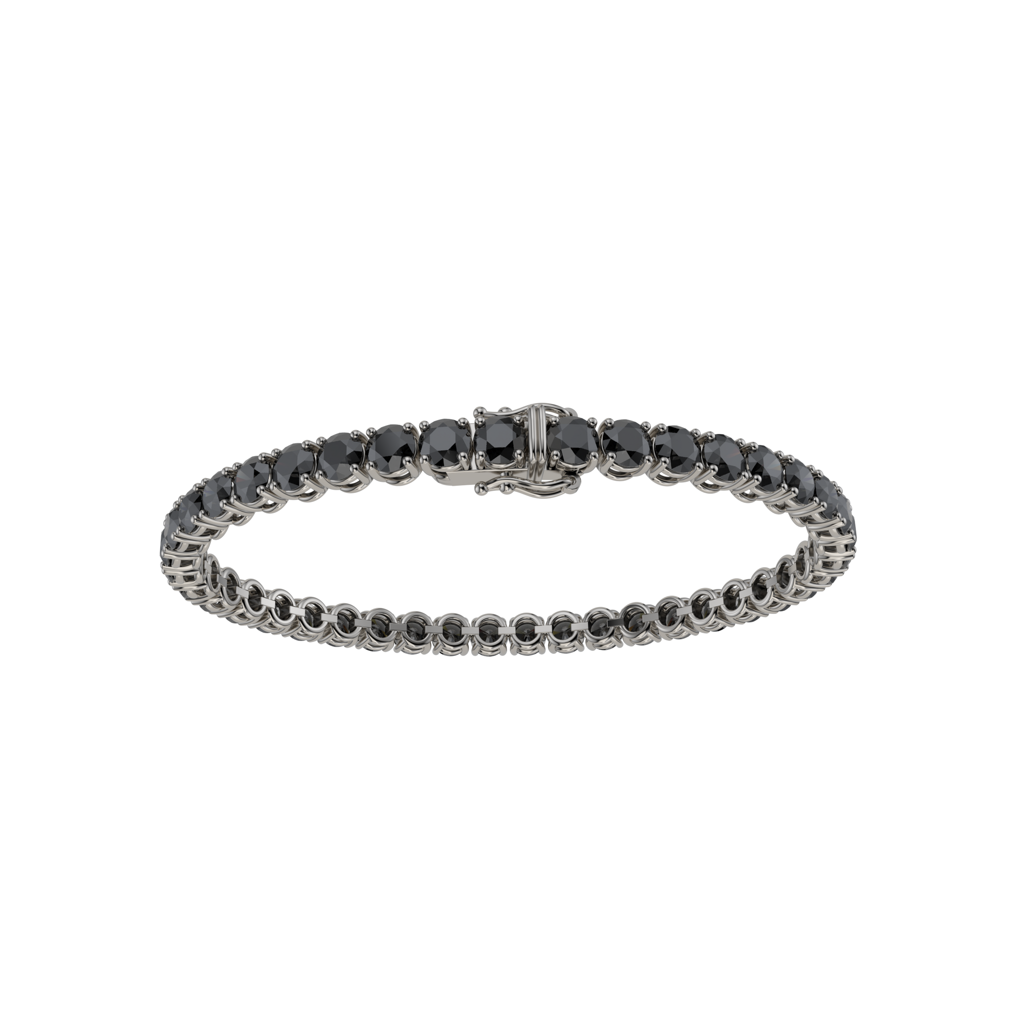 Bracelet with Moissanite on a Black Gold Vermeil