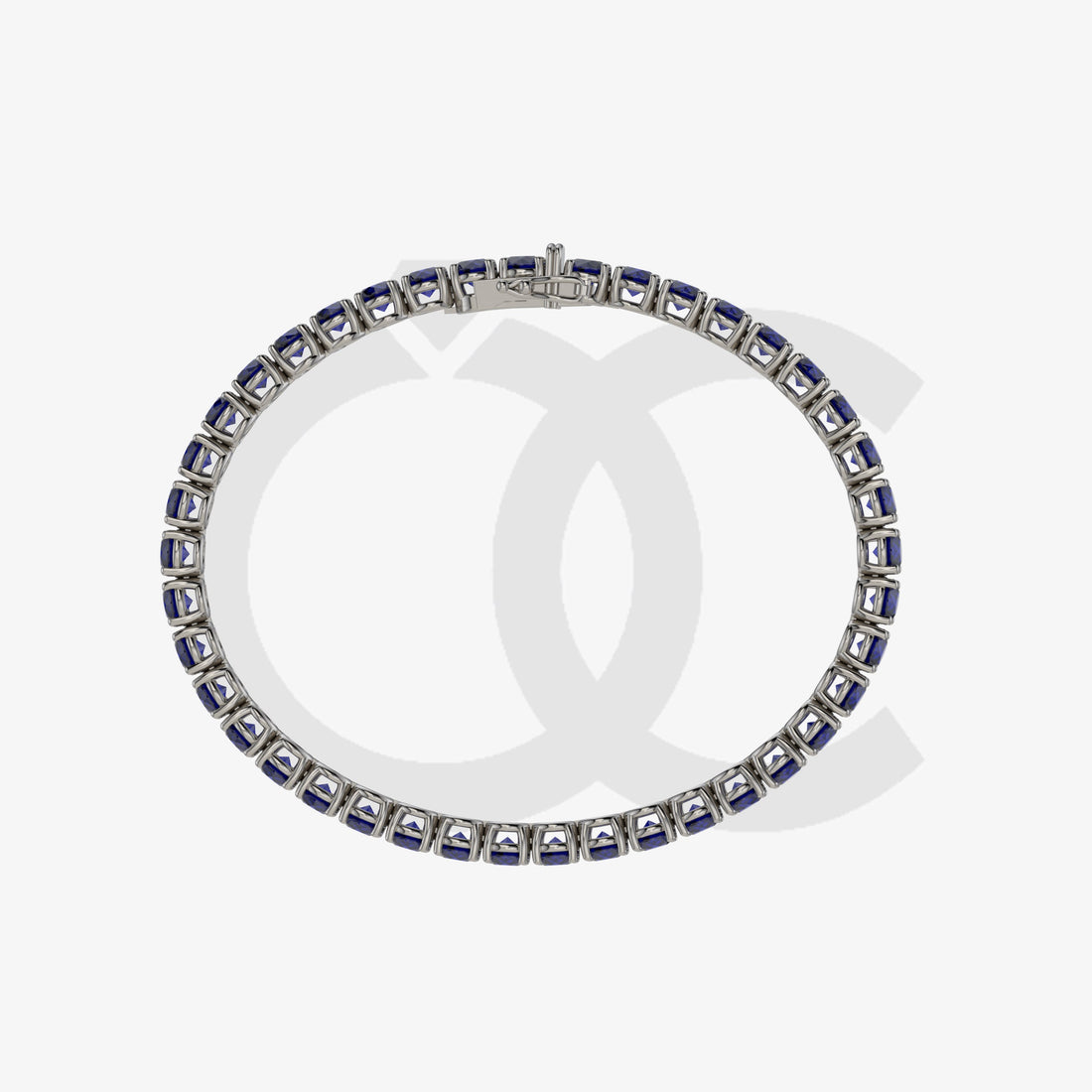 Bracelet with Blue Sapphire on a Black Gold