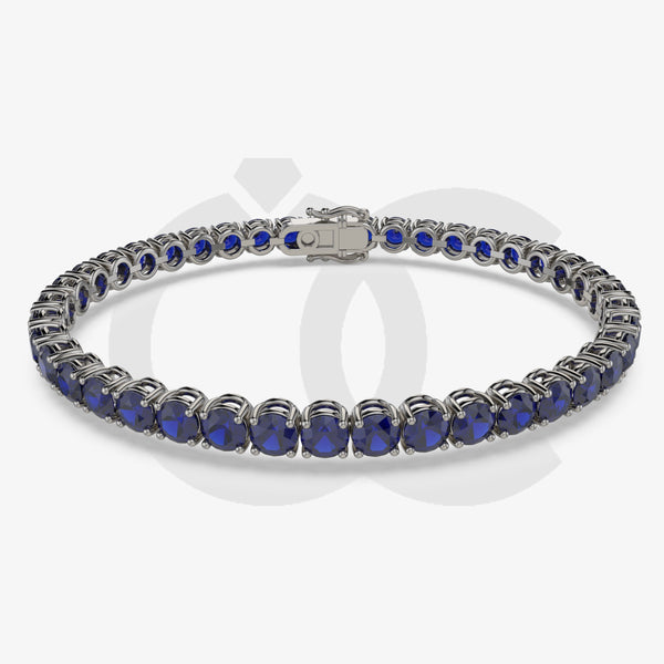 Bracelet with Blue Sapphire on a Black Gold
