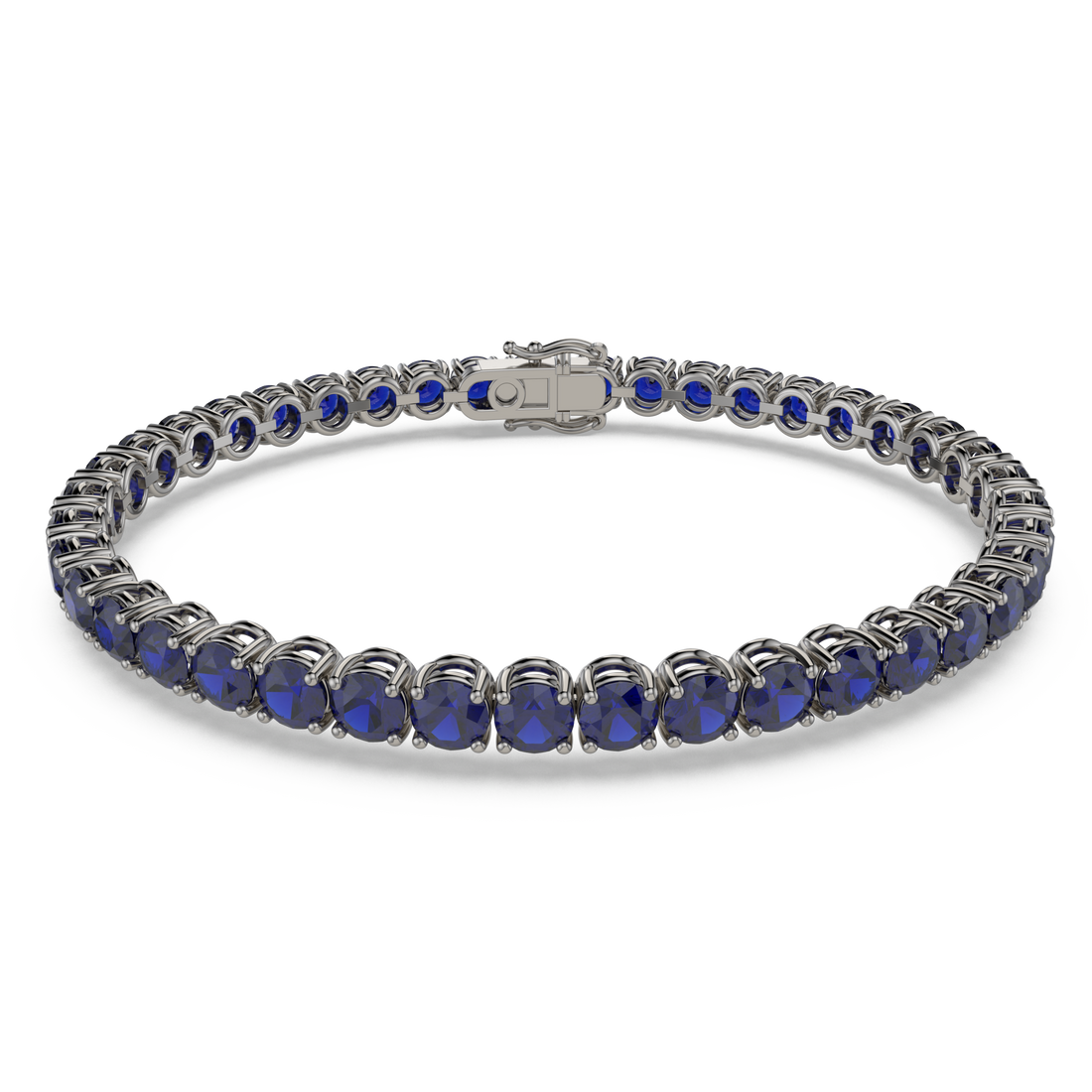 Bracelet with Blue Sapphire on a Black Gold