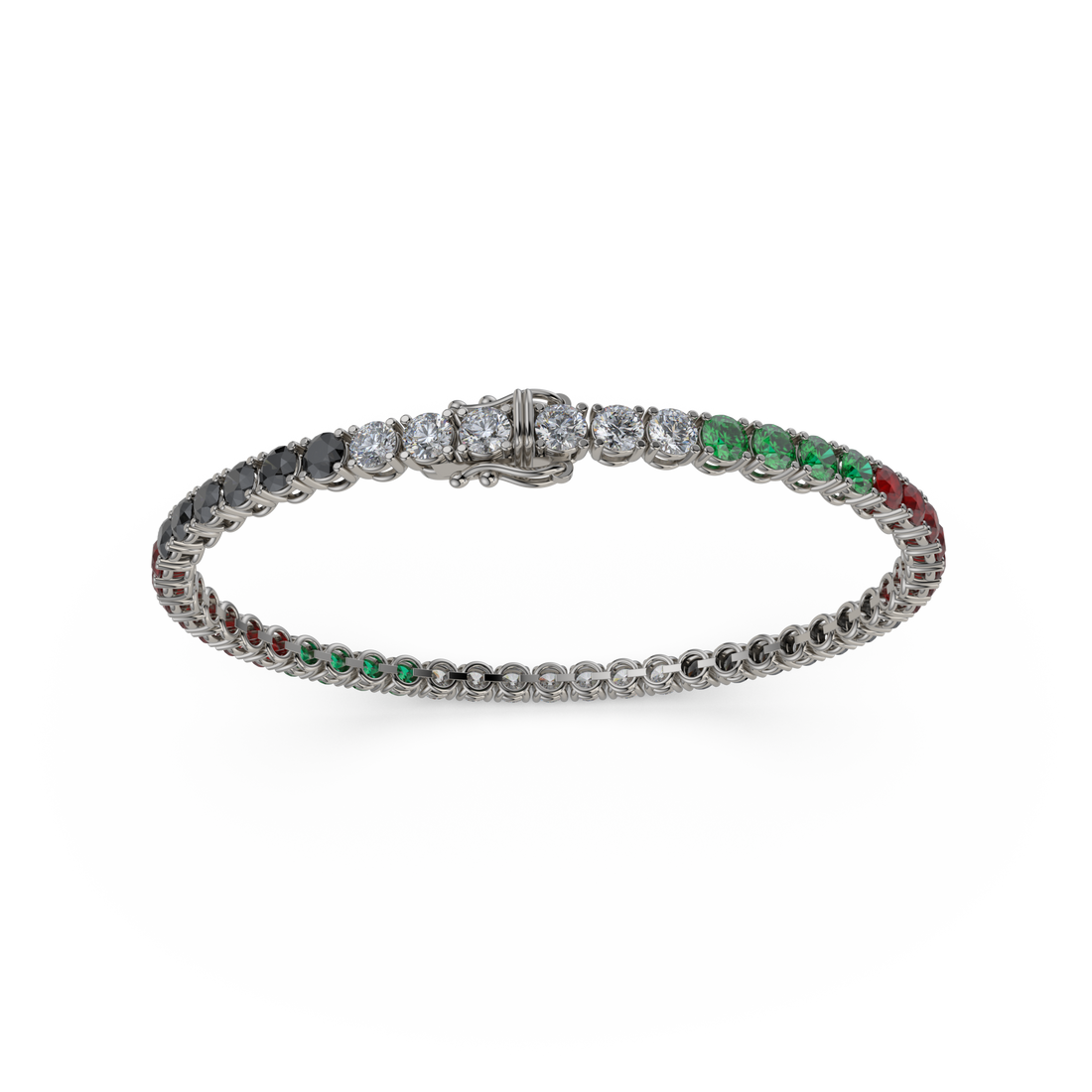 Tennis Bracelet with Moissanite on a Black Gold Vermeil