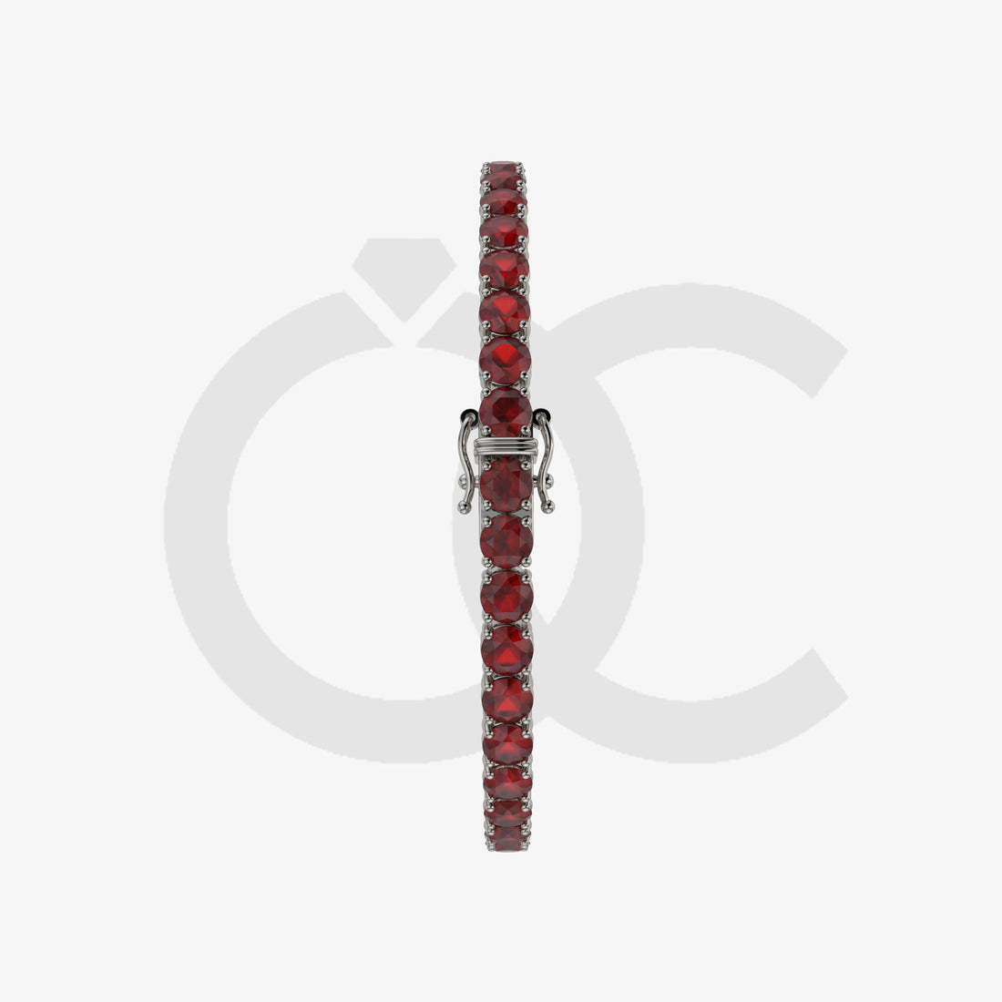 Bracelet with Ruby on a Black Gold