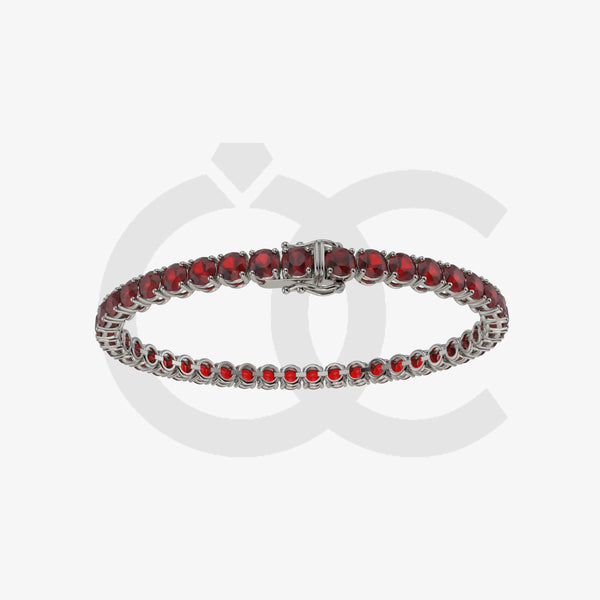 Bracelet with Ruby on a Black Gold