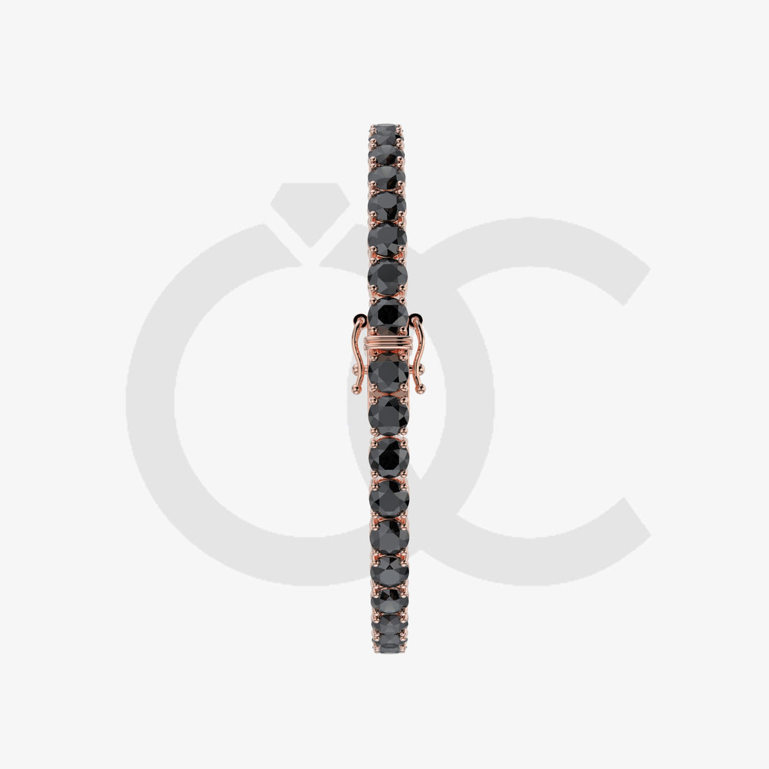 Bracelet with Moissanite on a Rose Gold Vermeil