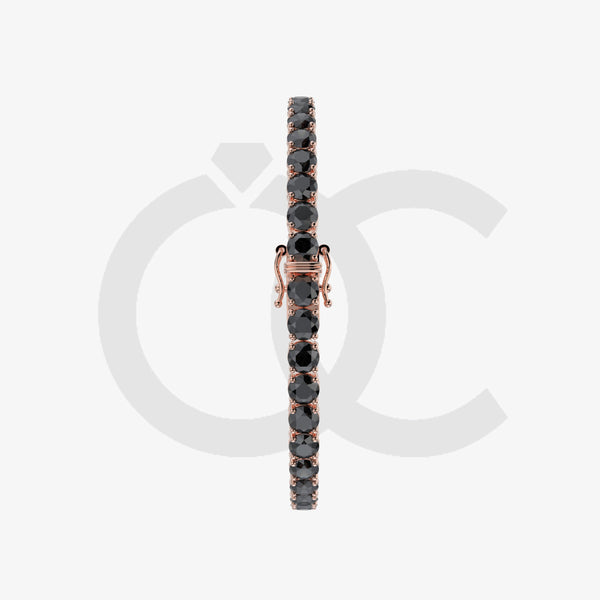 Bracelet with Black Diamond on a Rose Gold