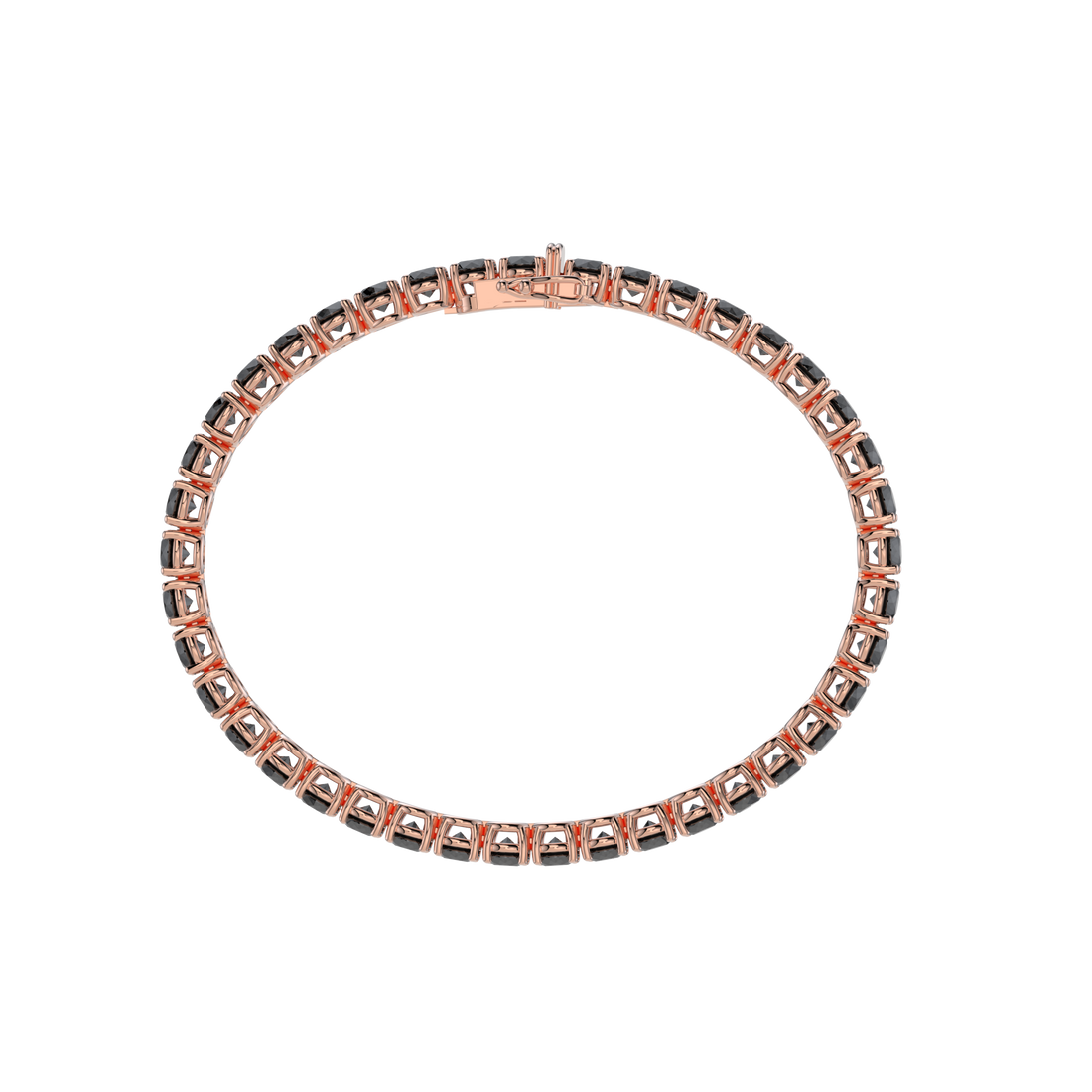 Bracelet with Black Diamond on a Rose Gold
