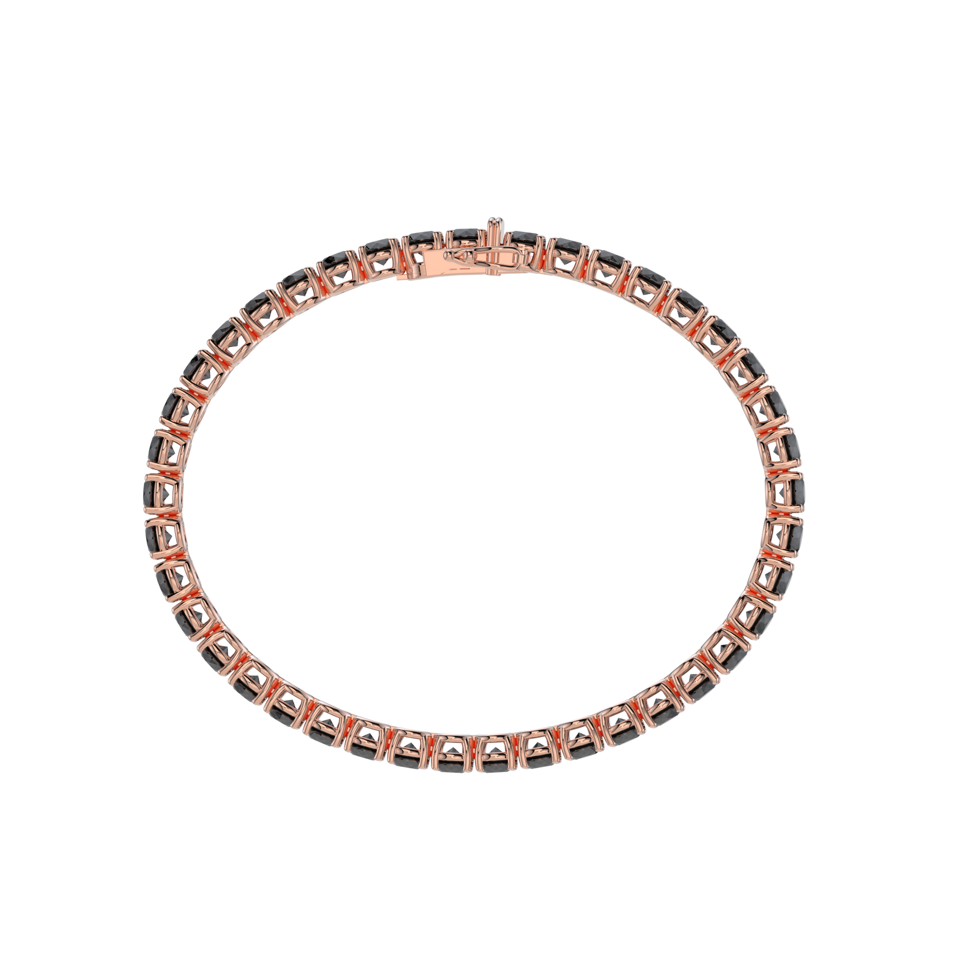 Bracelet with Black Diamond on a Rose Gold