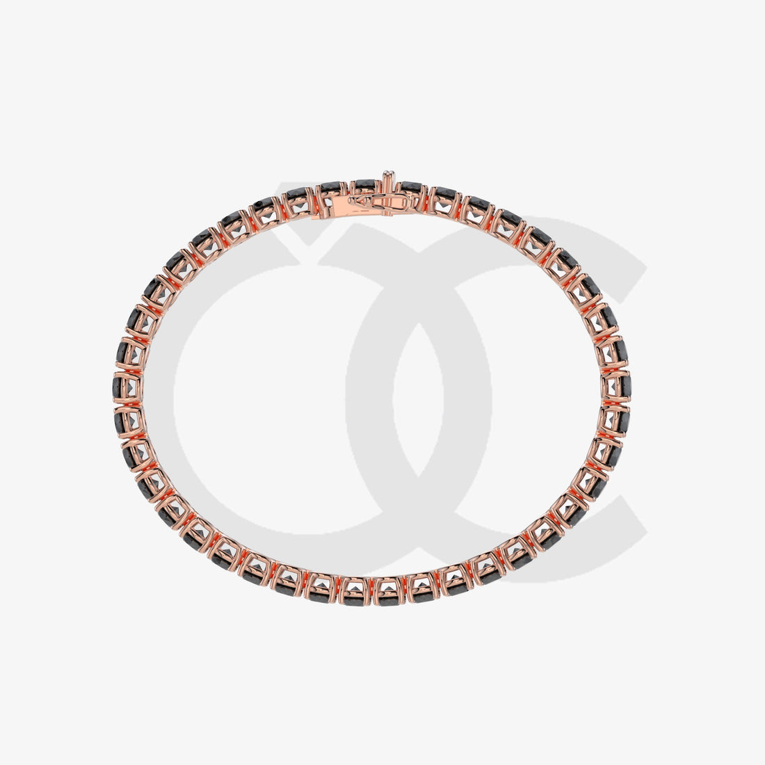 Bracelet with Black Diamond on a Rose Gold