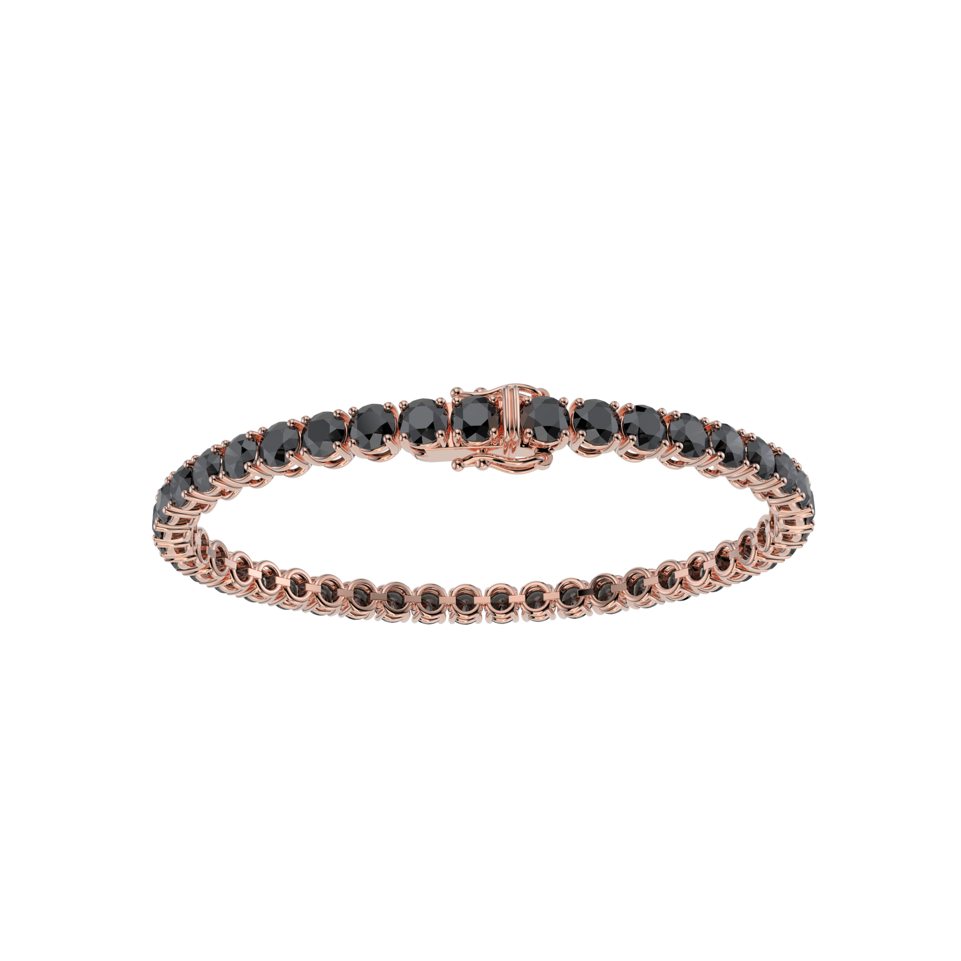 Bracelet with Black Diamond on a Rose Gold
