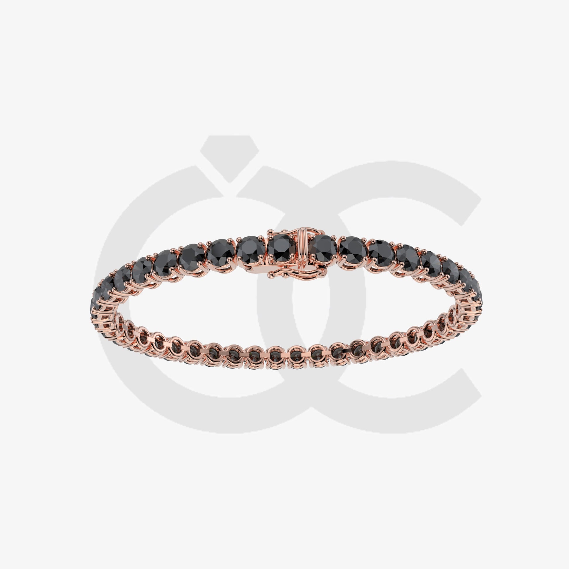 Bracelet with Black Diamond on a Rose Gold