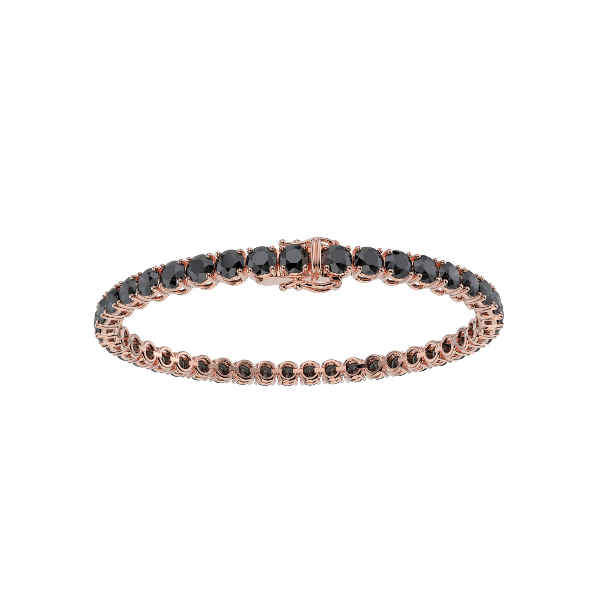 Bracelet with Black Diamond on a Rose Gold
