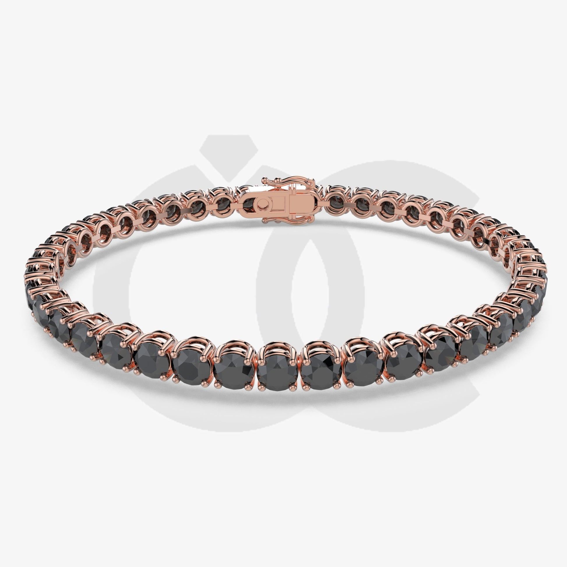 Bracelet with Black Diamond on a Rose Gold