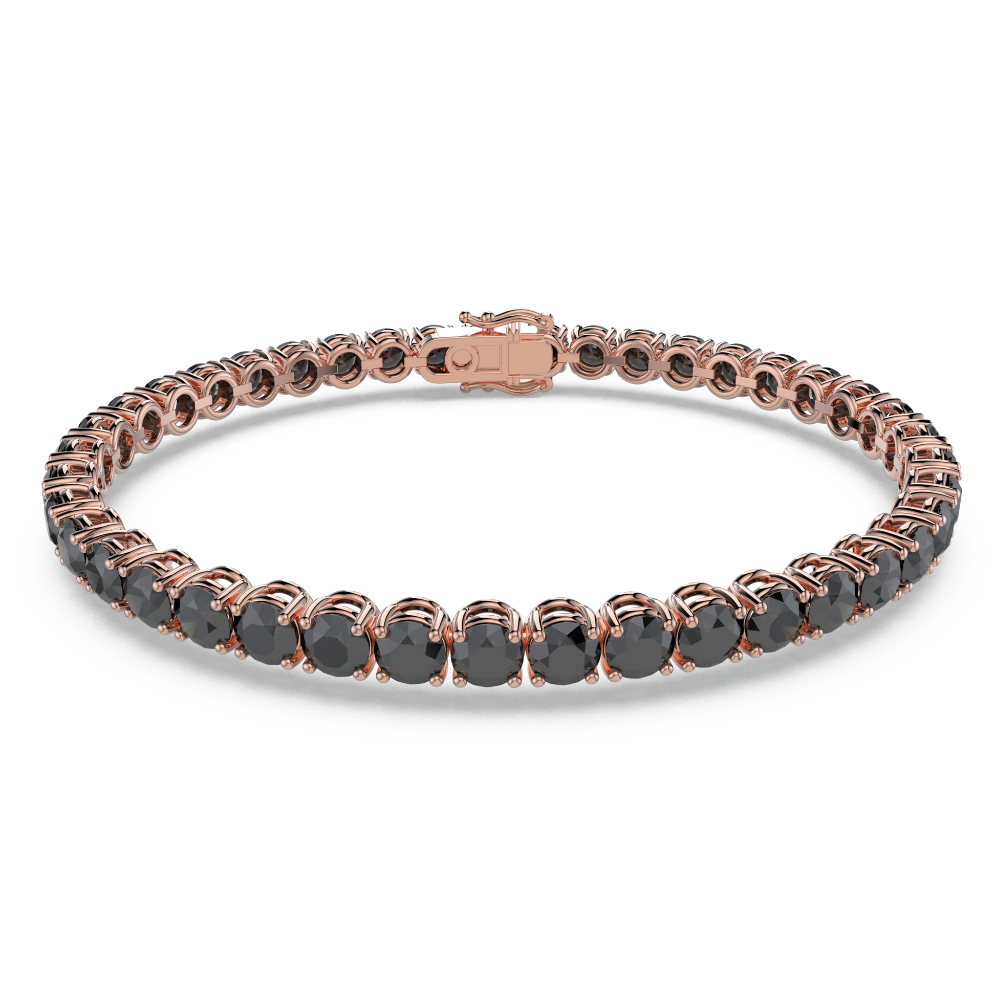 Bracelet with Black Diamond on a Rose Gold