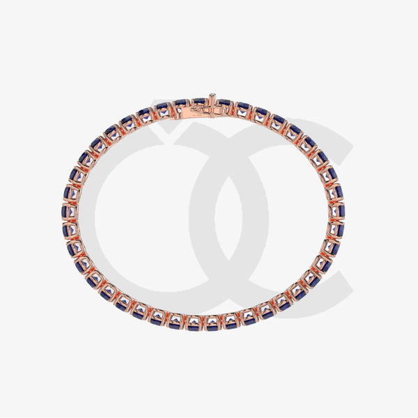 Bracelet with Blue Sapphire on a Rose Gold