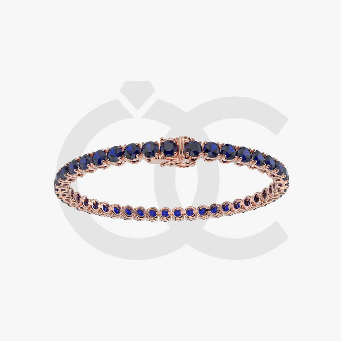 Bracelet with Blue Sapphire on a Rose Gold