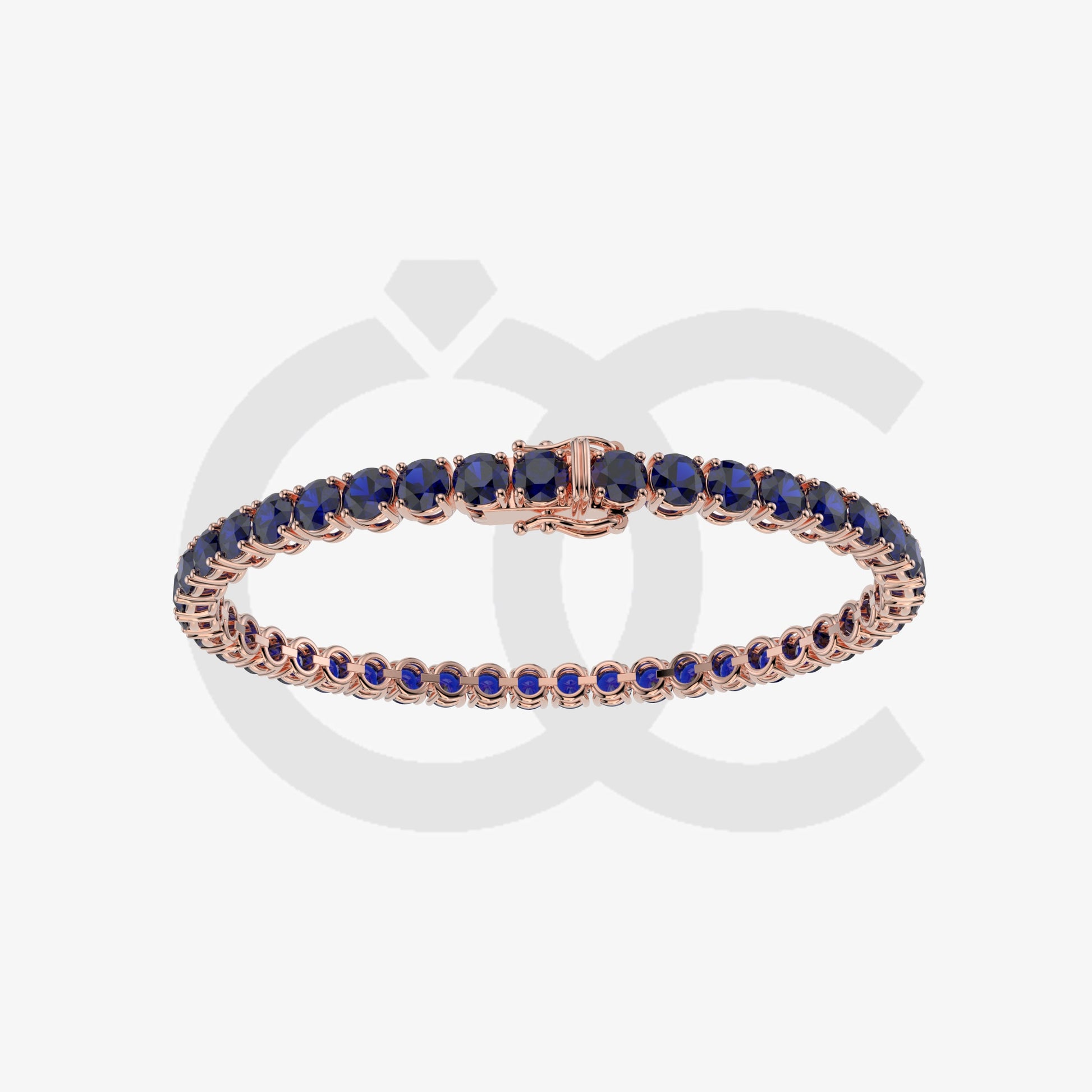 Bracelet with Blue Sapphire on a Rose Gold