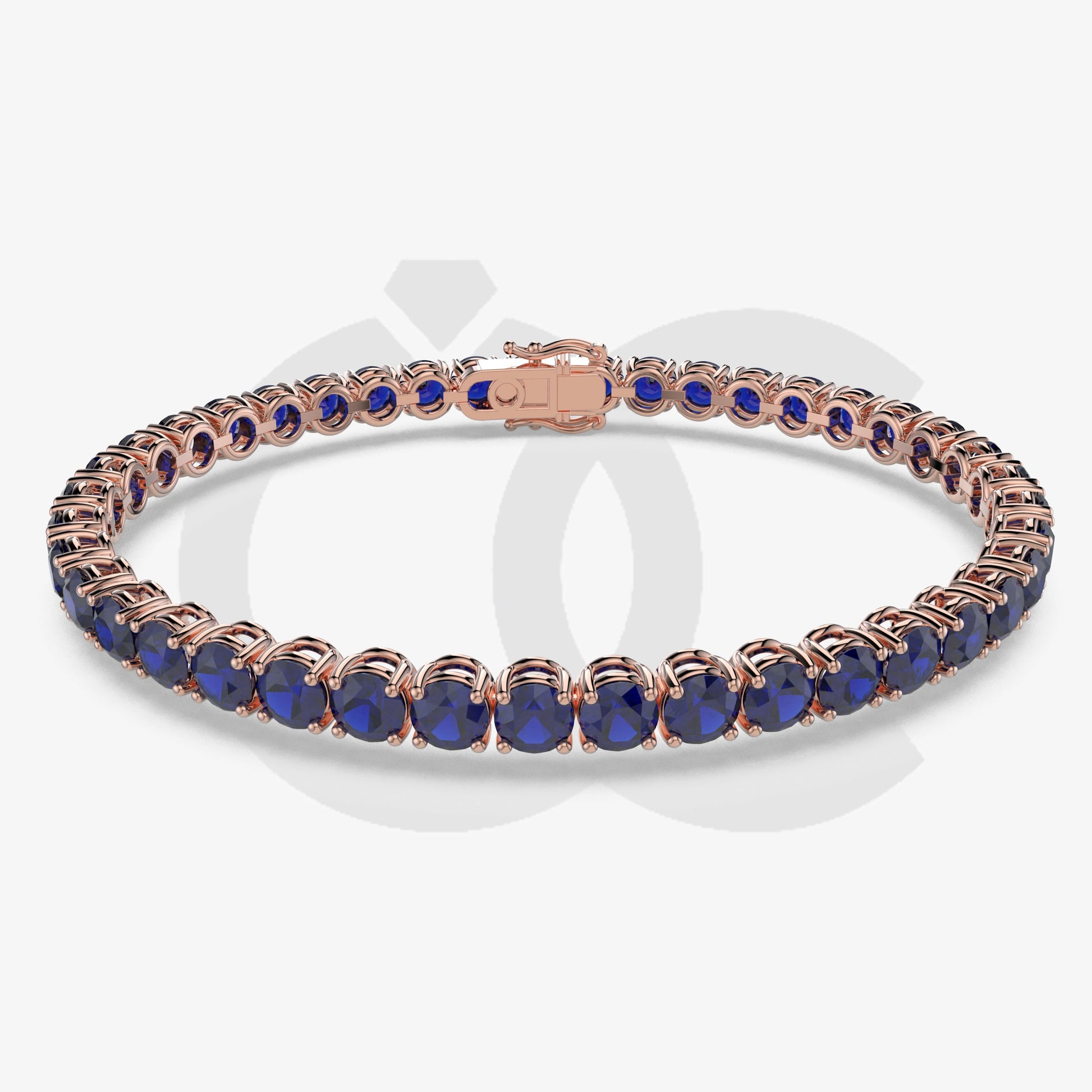Bracelet with Blue Sapphire on a Rose Gold