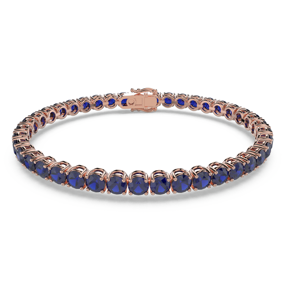 Bracelet with Blue Sapphire on a Rose Gold