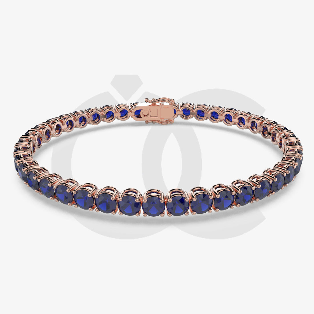 Bracelet with Blue Sapphire on a Rose Gold