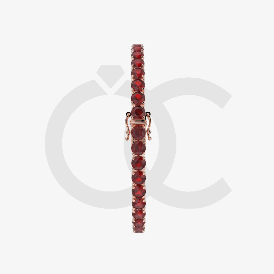 Bracelet with Moissanite on a Rose Gold Vermeil