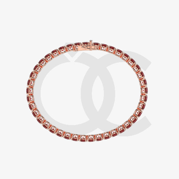 Bracelet with Moissanite on a Rose Gold Vermeil