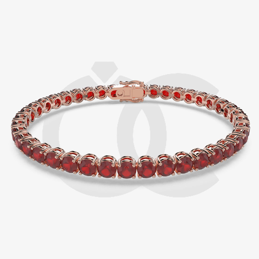Bracelet with Moissanite on a Rose Gold Vermeil