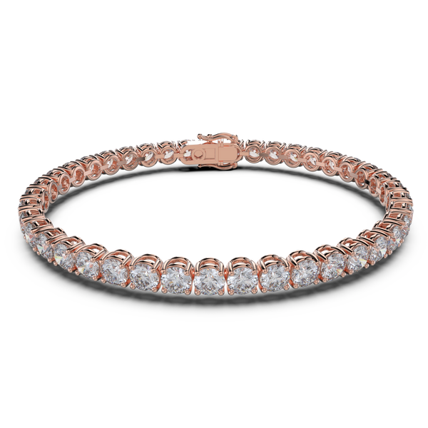 Bracelet with Moissanite on a Rose Gold Vermeil