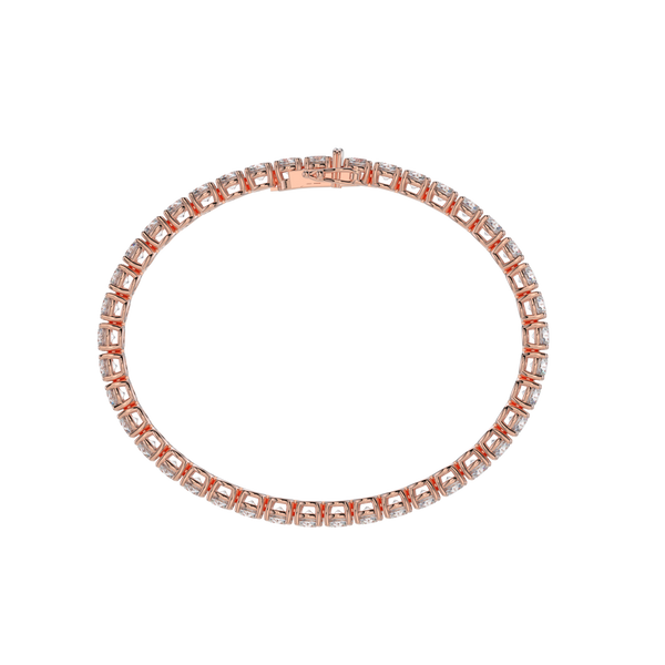 Bracelet with Moissanite on a Rose Gold Vermeil