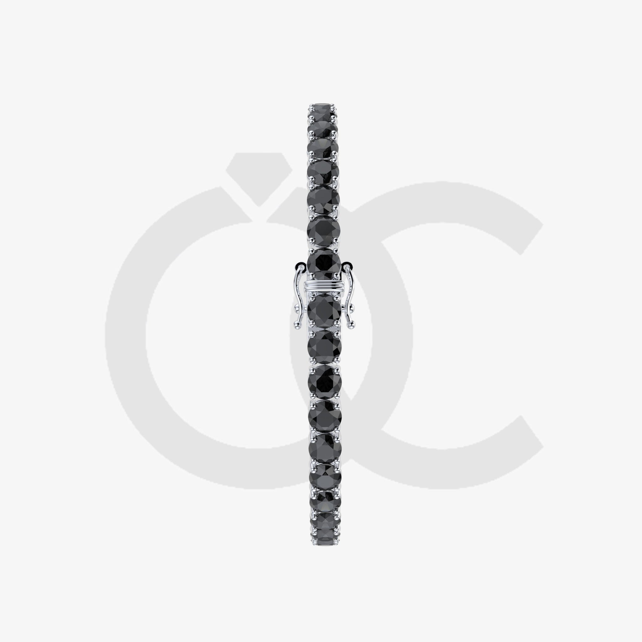 Bracelet with Black Diamond on a White Gold