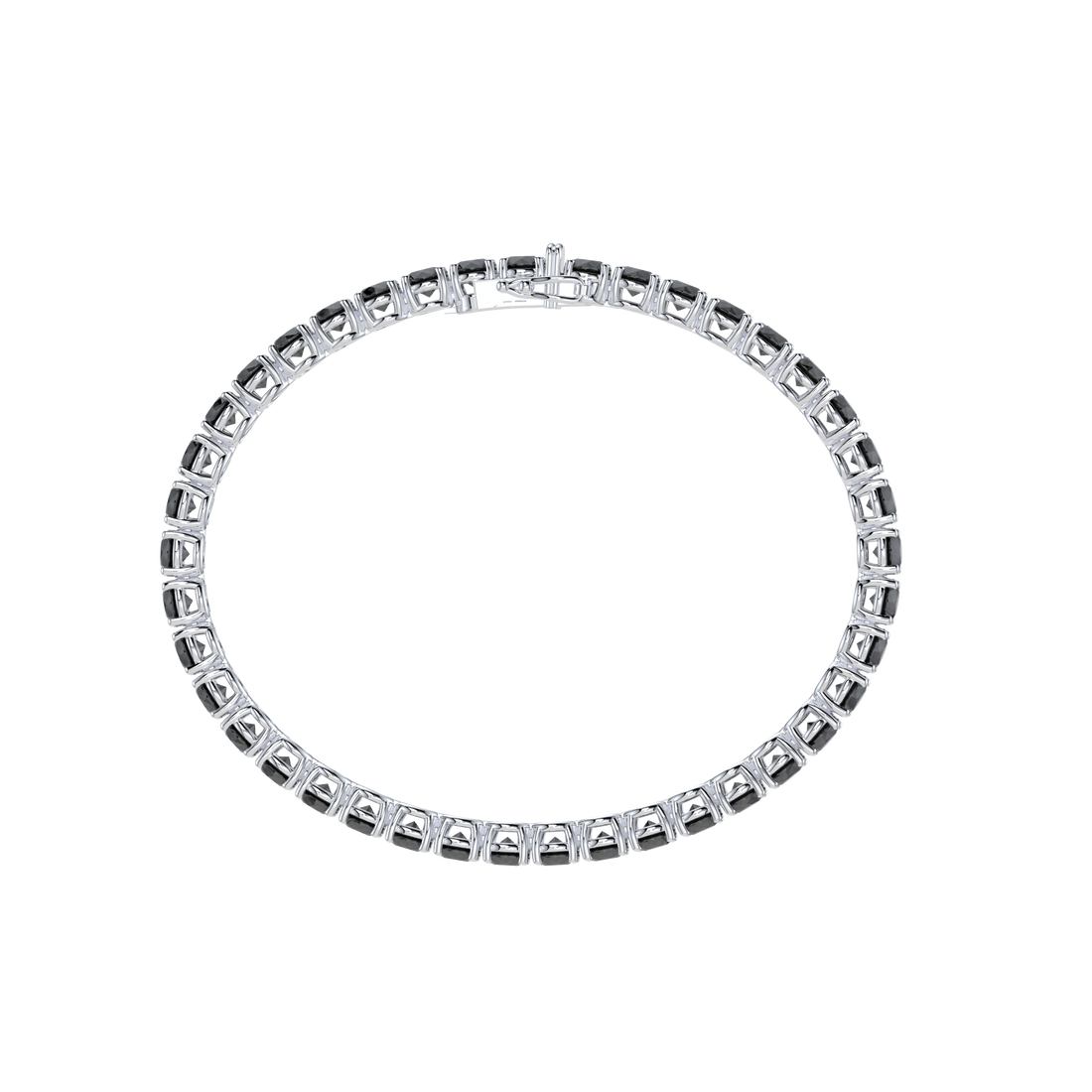Bracelet with Black Diamond on a White Gold