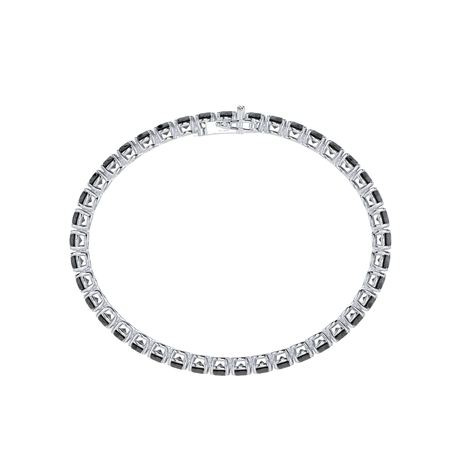 Bracelet with Black Diamond on a White Gold