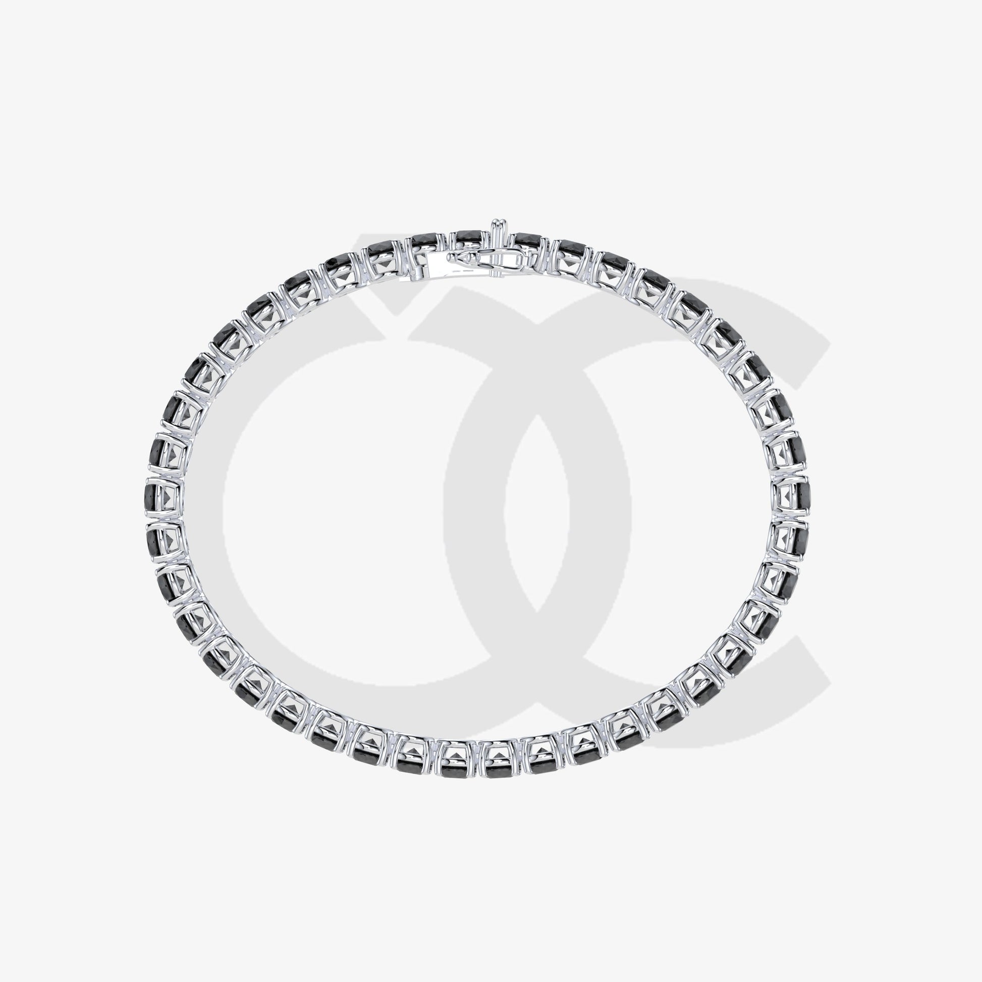 Bracelet with Black Diamond on a White Gold