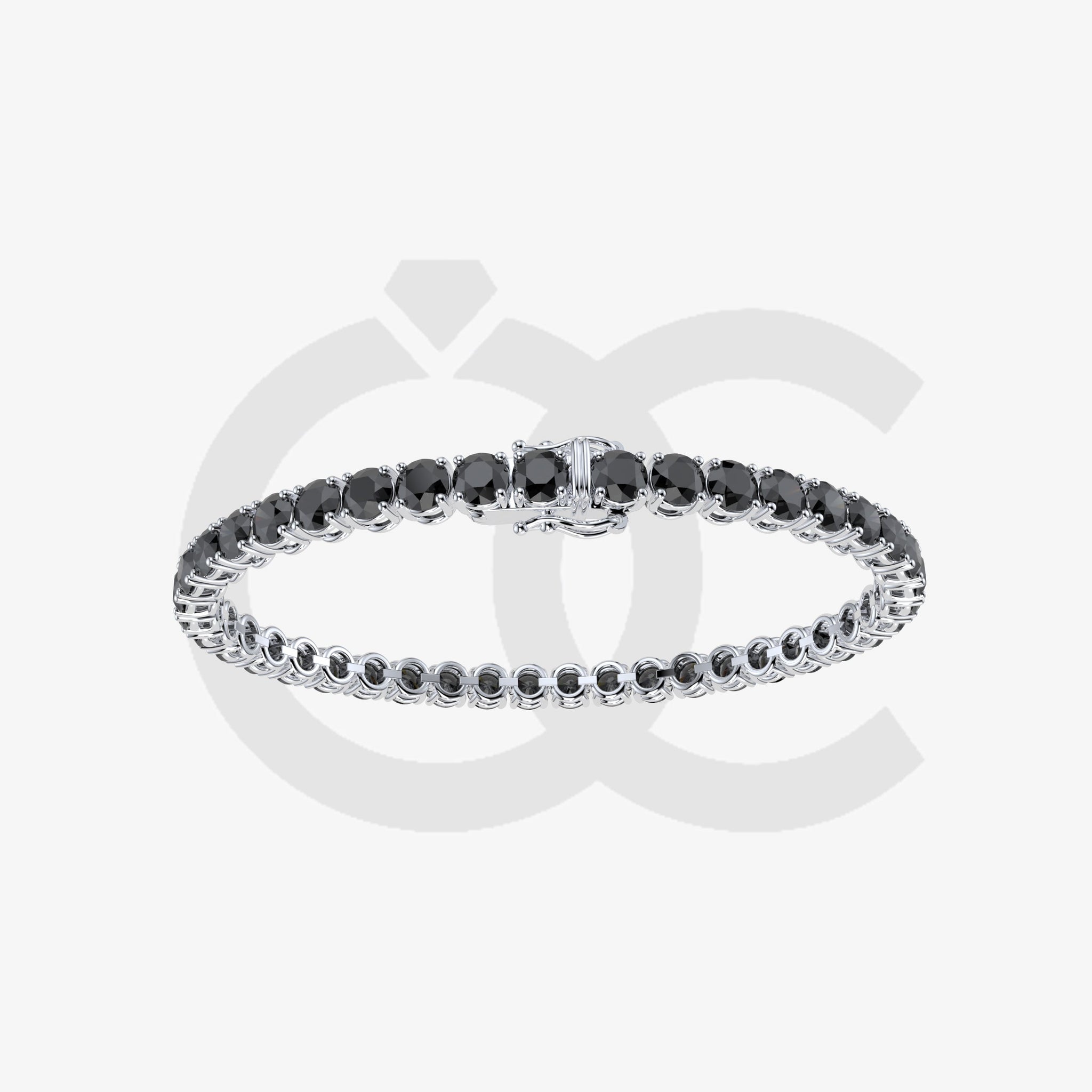 Bracelet with Black Diamond on a White Gold