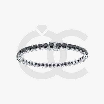 Bracelet with Black Diamond on a White Gold