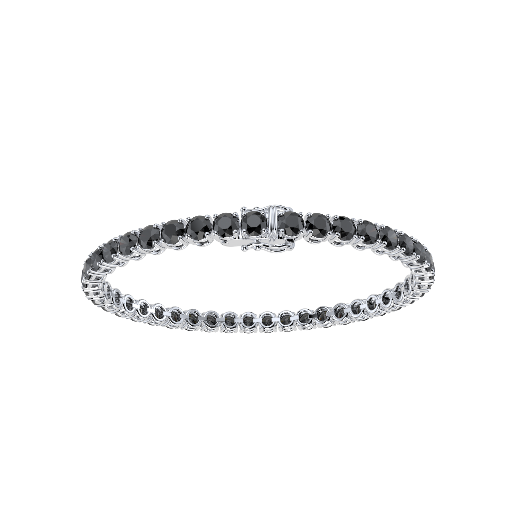 Bracelet with Black Diamond on a White Gold