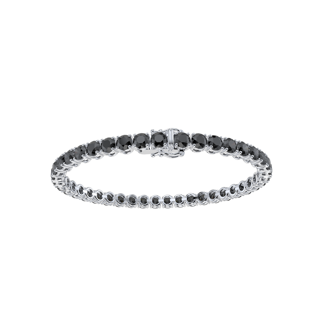 Bracelet with Black Diamond on a White Gold