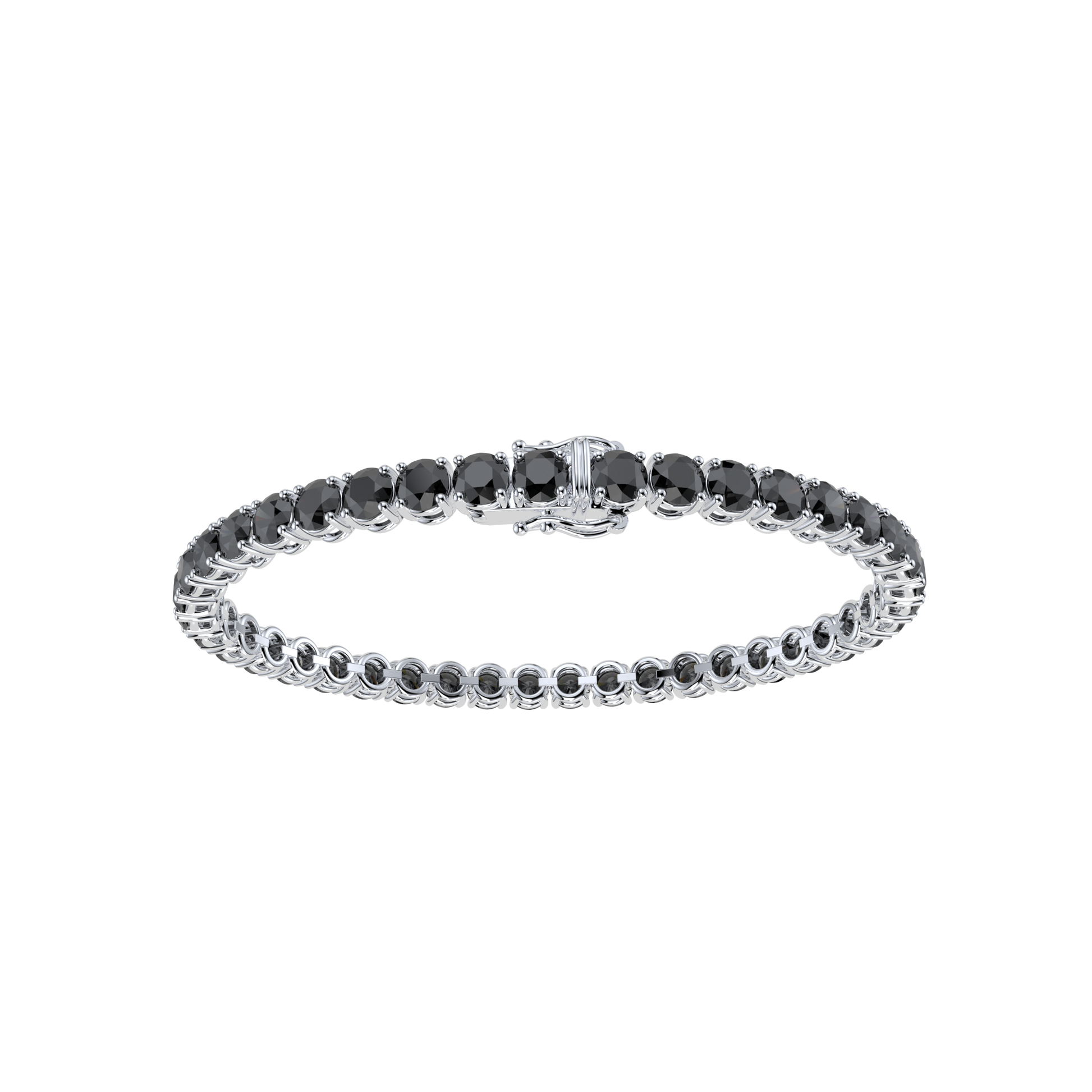 Bracelet with Black Diamond on a White Gold