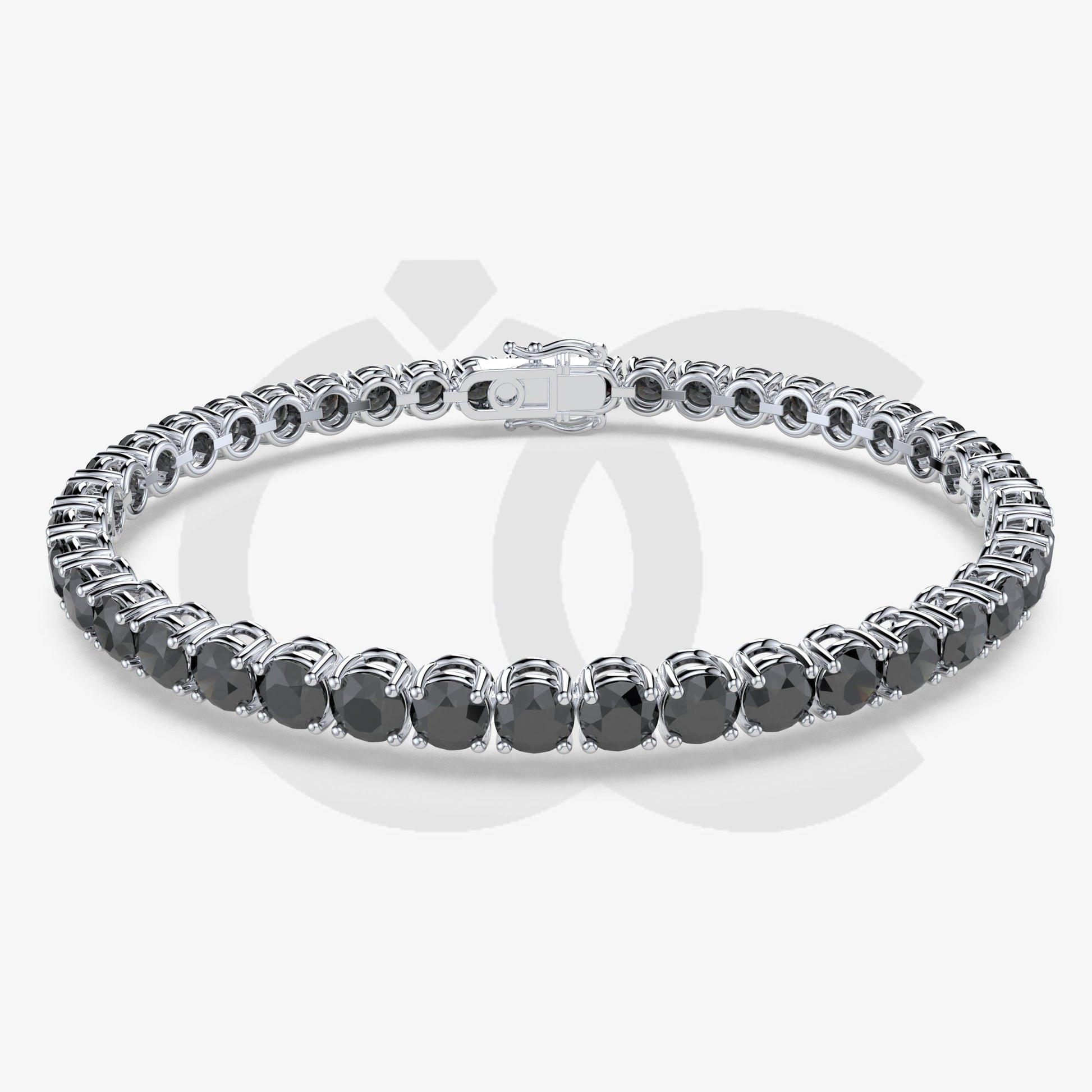 Bracelet with Black Diamond on a White Gold
