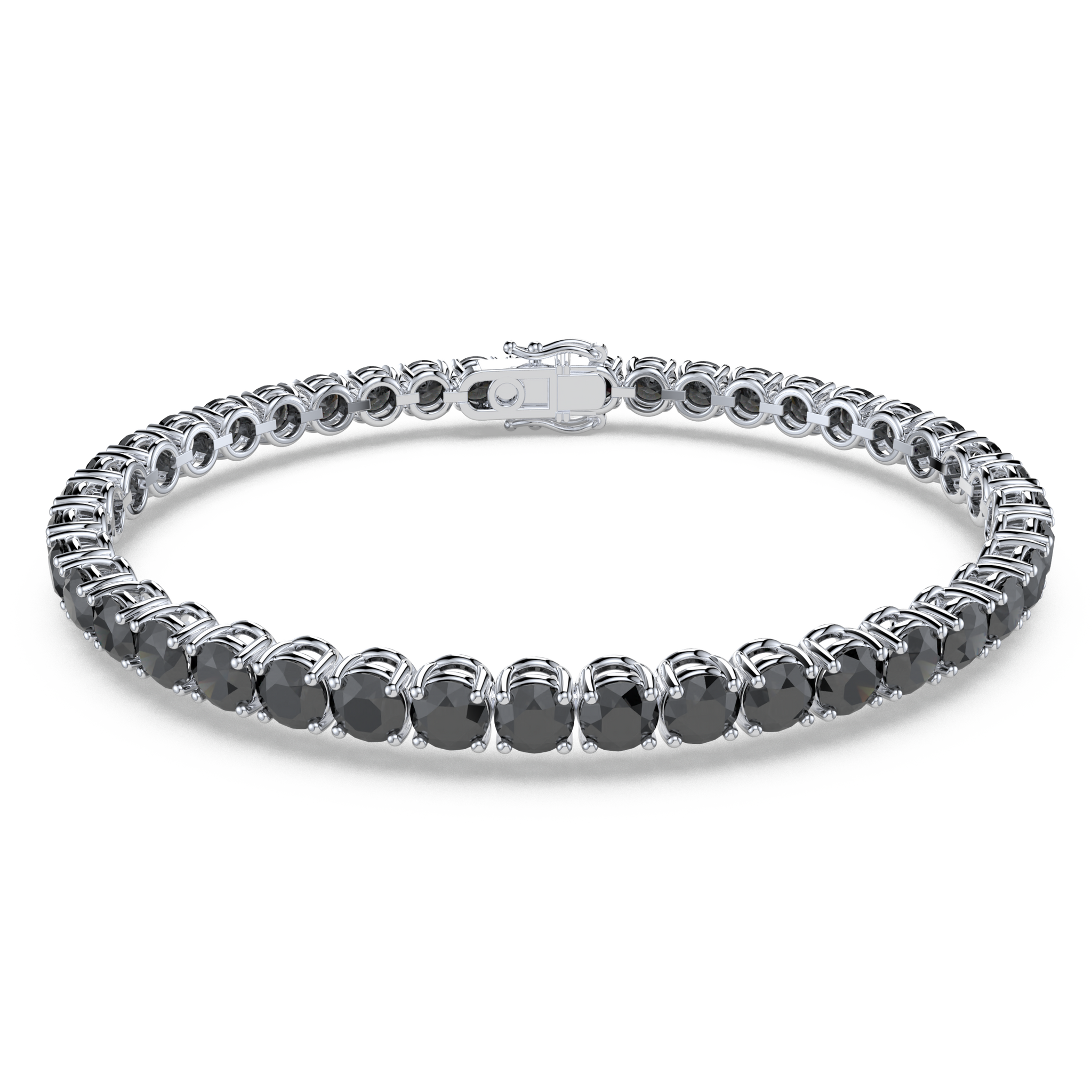 Bracelet with Black Diamond on a White Gold