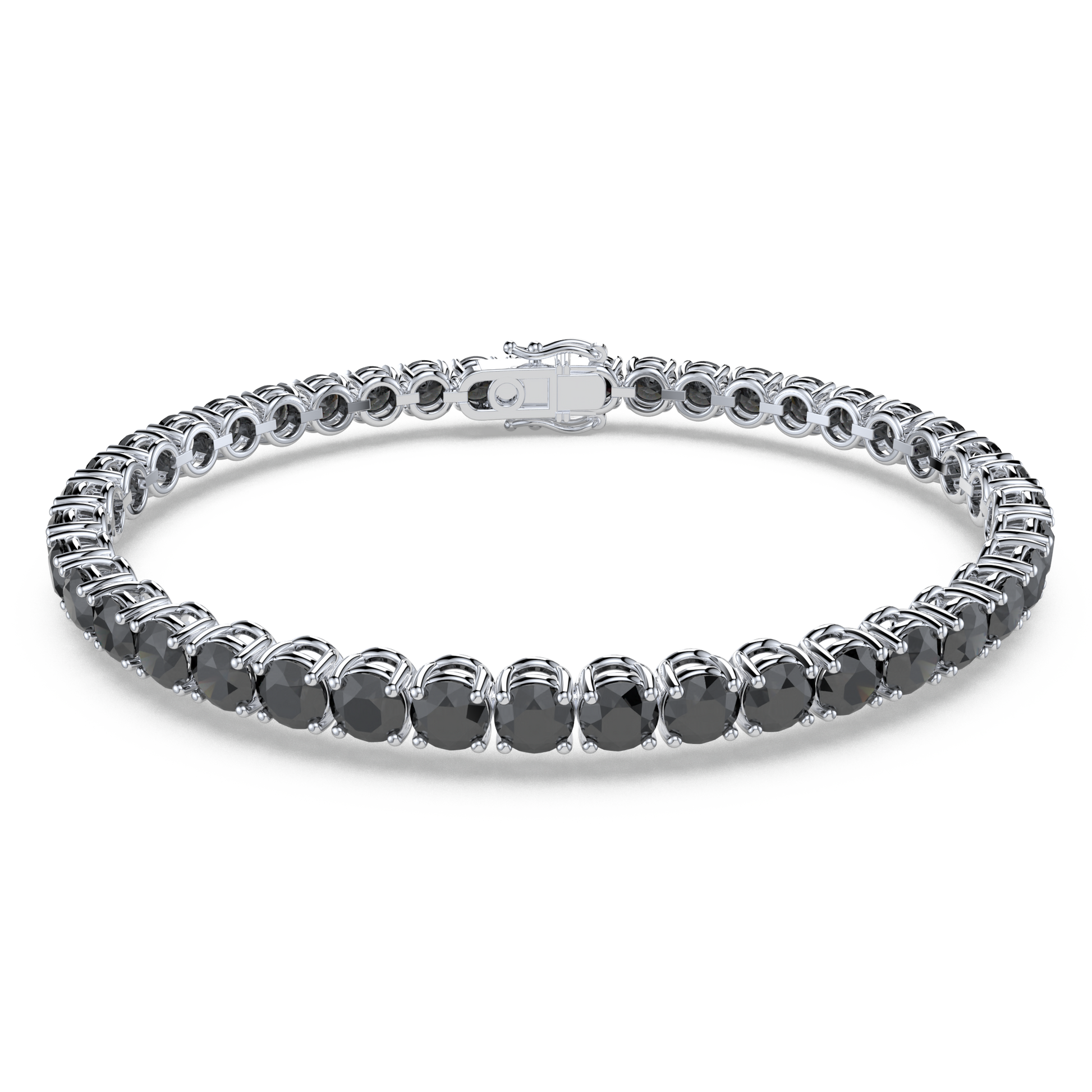Bracelet with Black Diamond on a White Gold