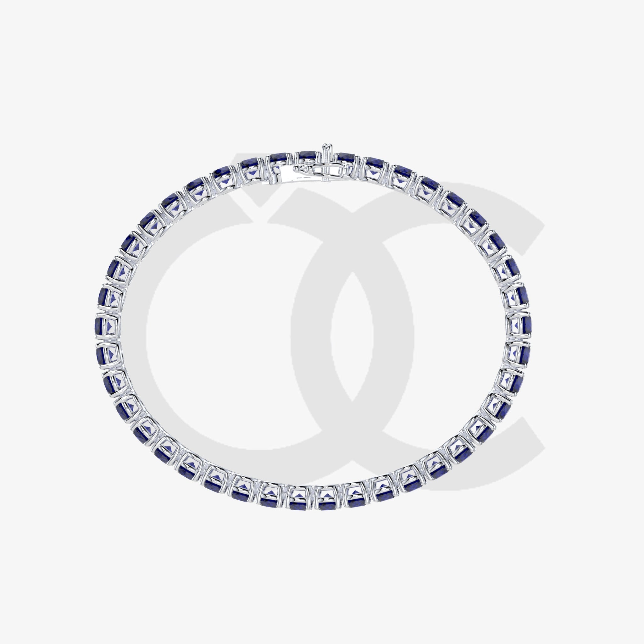 Bracelet with Blue Sapphire on a White Gold
